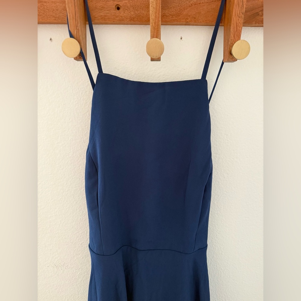 NWT Lulus Navy Blue Cross-Back Dress Size M - Picture 2 of 7